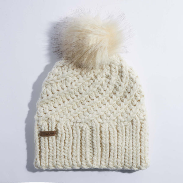 The Maizy Knit Faux Fur Pom Womens Beanie